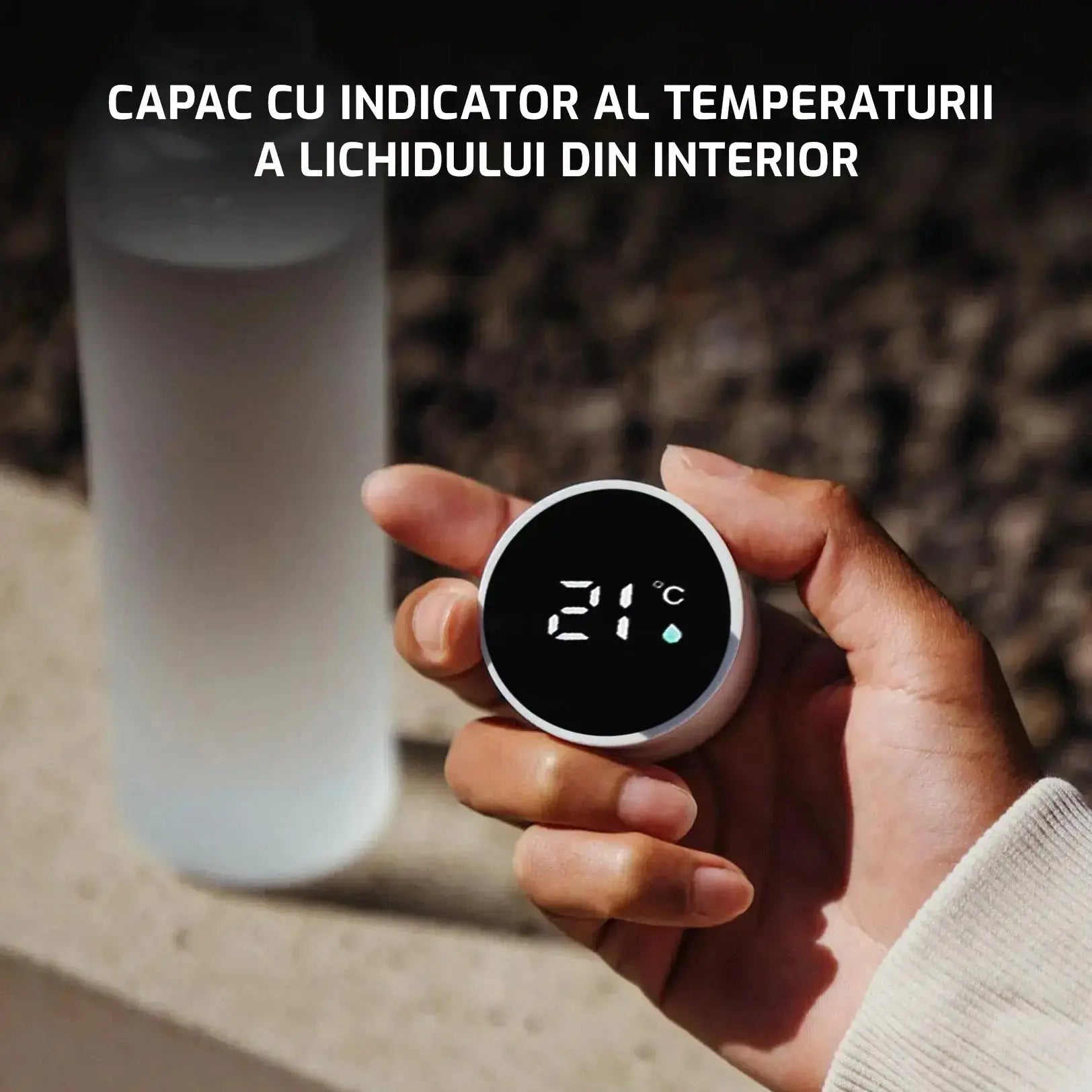 Thermos with temperature indicator