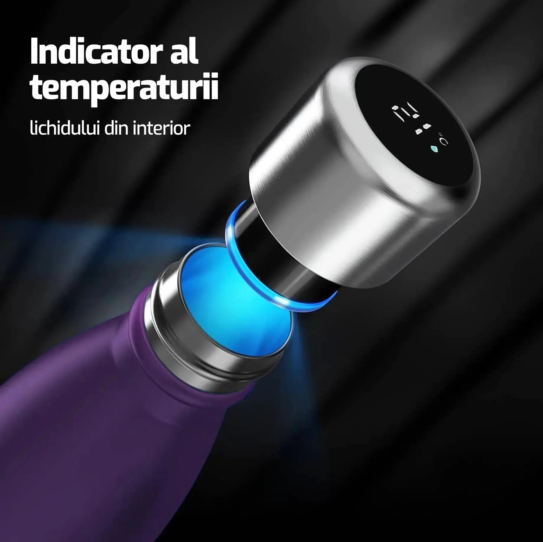 Thermos with temperature indicator